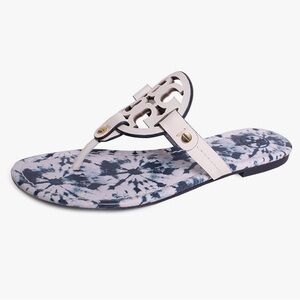 Tory Burch White and Blue Sandals